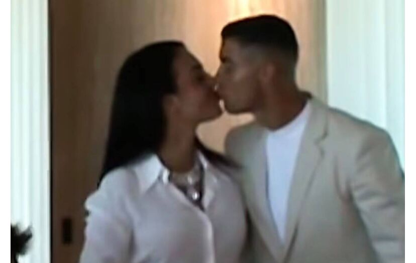 O beijo de casamento de Ronaldo e Georgina