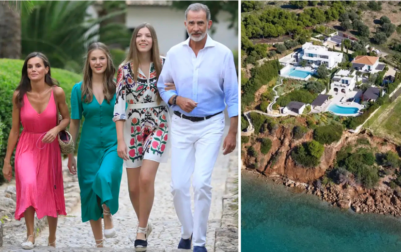 Rei Felipe VI com a família, a passar férias numa villa na Grécia