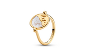 Anel Pegasus Pandora TALISMAN giratório em liga metálica de assinatura com revestimento de ouro 14k e madrepérola de bioresina, €89