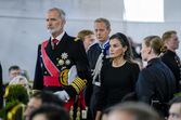 Spain's King Felipe and Queen Letizia arrive for the funeral