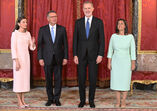 Queen Letizia, the President of the Portuguese Republic, António José Seguro, King Felipe VI and the First Lady, Margarida Maldonado,