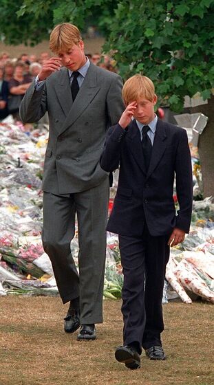 William e Harry nas cerimónias fúnebres